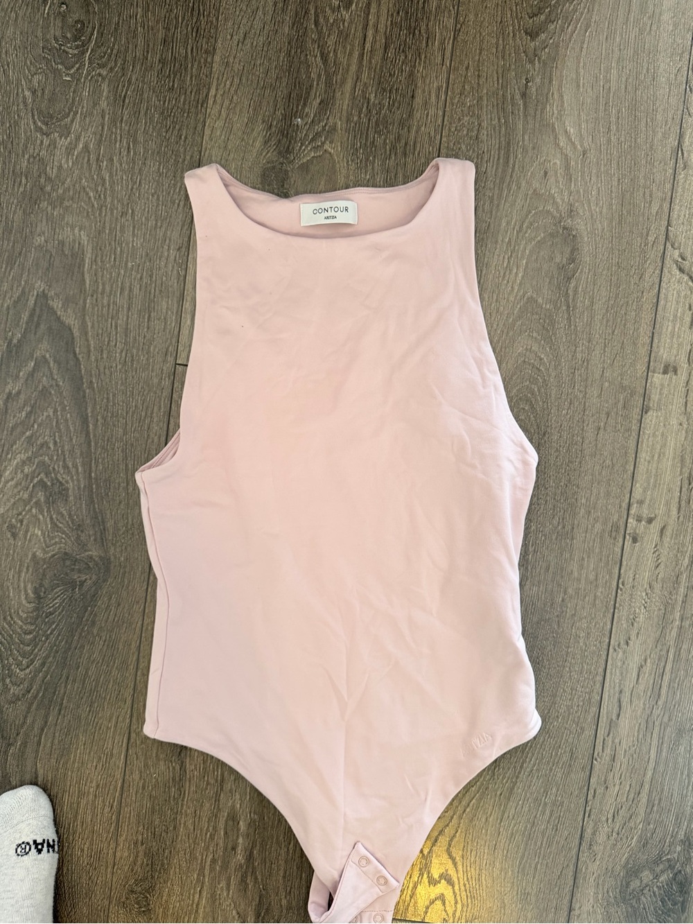 Aritzia Contour Pale Pink Scoop Neck Bodysuit